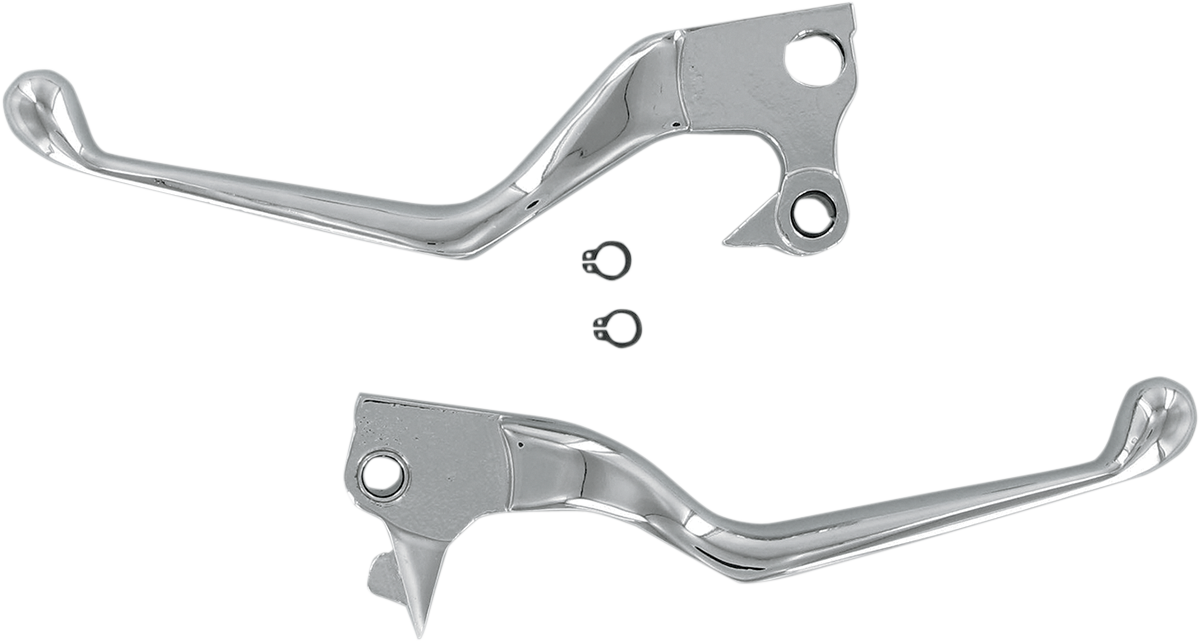 DRAG SPECIALTIES Late Style Wide Blade Brake / Clutch Lever Set - Chrome