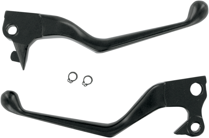 DRAG SPECIALTIES Late-Style Wide Blade Brake / Clutch Lever Set - Matte Black