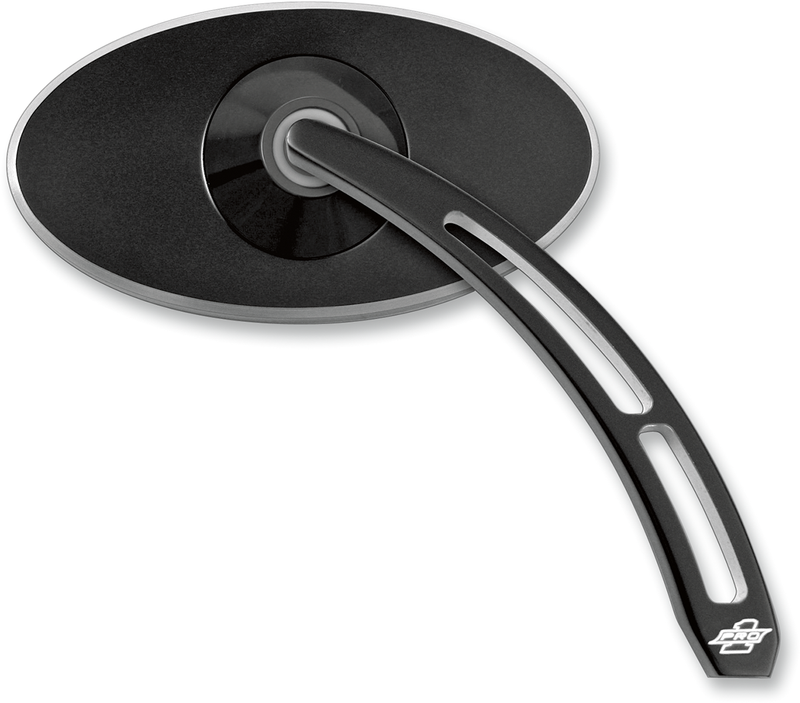 PRO-ONE PERF.MFG. Mirror - Pro Street - Side View - Smooth - Oval - Black - Right 102600B