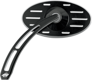 PRO-ONE PERF.MFG. Mirror - Pro Street - Side View - Cut-Out/Ball Milled - Oval - Black - Left 102630B