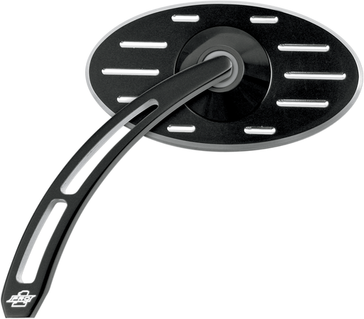 PRO-ONE PERF.MFG. Mirror - Pro Street - Side View - Cut-Out/Ball Milled - Oval - Black - Left 102630B