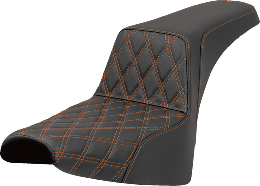 SADDLEMEN Step-Up Seat - Front Lattice Stitch - Orange Stitch - FXST/FXBB '18-'25 818-30-17203