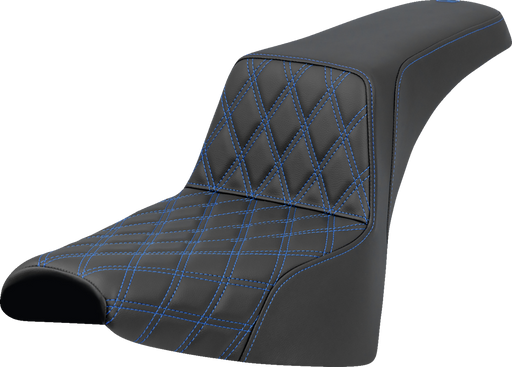 SADDLEMEN Step-Up Seat - Front Lattice Stitch - Blue Stitch - FXST/FXBB '18-'25 818-30-17201