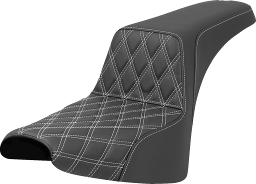 SADDLEMEN Step-Up Seat - Front Lattice Stitch - White Stitch - FXST/FXBB '18-'25 818-30-17206