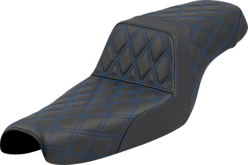 SADDLEMEN Step-Up Seat - Lattice Stitch - Blue Stitch - XL '04-'22 807-11-17501