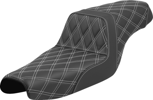 SADDLEMEN Step-Up Seat - Lattice Stitch - White Stitch - XL '04-'22 807-11-17506