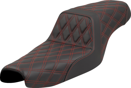 SADDLEMEN Step-Up Seat - Lattice Stitch - Red Stitch - XL '04-'22 807-11-17504
