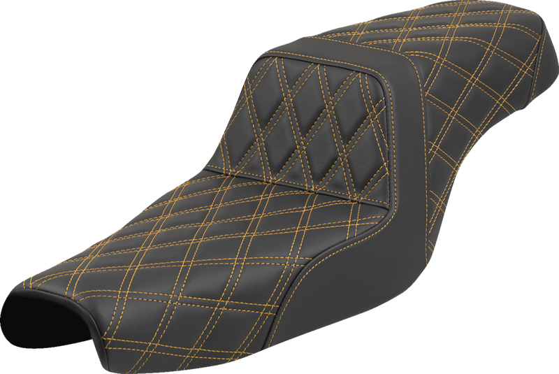 SADDLEMEN Step-Up Seat - Lattice Stitch - Gold Stitch - XL '04-'22 807-11-17507