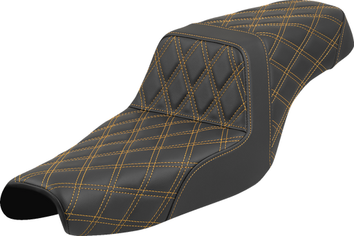 SADDLEMEN Step-Up Seat - Lattice Stitch - Gold Stitch - XL '04-'22 807-11-17507