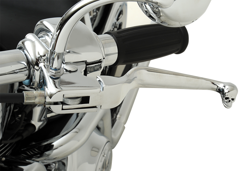 DRAG SPECIALTIES Skull Wide Blade Brake / Clutch Lever Set - Chrome