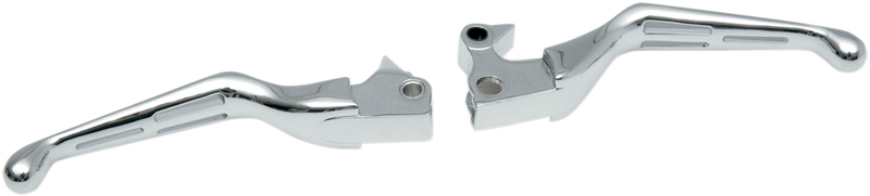 DRAG SPECIALTIES Slotted Wide Blade Brake / Clutch Lever Set - Chrome