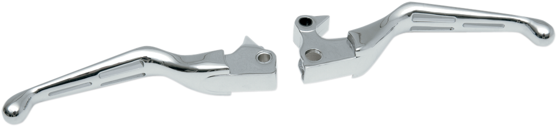 DRAG SPECIALTIES Slotted Wide Blade Brake / Clutch Lever Set - Chrome