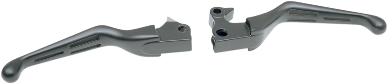 DRAG SPECIALTIES Slotted Wide Blade Brake / Clutch Lever Set -  Matte Black