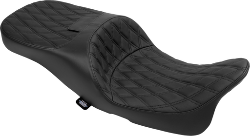 DRAG SPECIALTIES SEATS Extended Reach Freedom Seat - Vinyl - Double Diamond - Black Stitch - FLT/FLH '09-'24 4696B