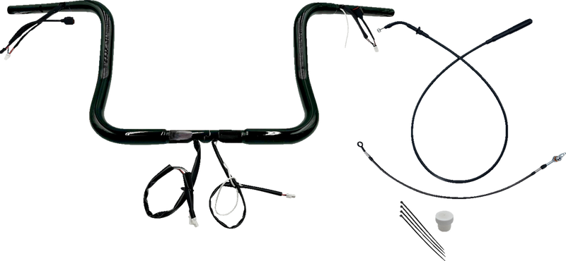 FAT BAGGERS INC. 1-1/4" EZ Install Round Top Handlebar - 12" - Black 939012-B