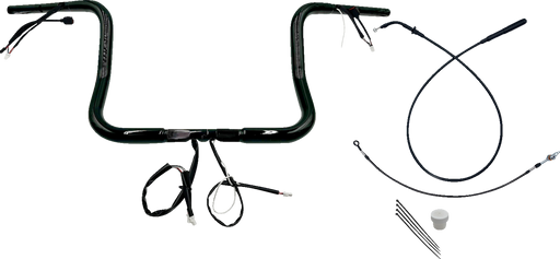 FAT BAGGERS INC. 1-1/4" EZ Install Round Top Handlebar - 12" - Black 939012-B