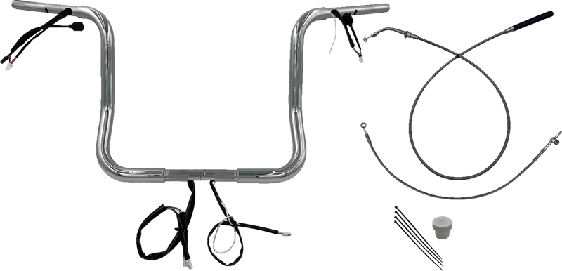 FAT BAGGERS INC. 1-1/4" EZ Install Round Top Handlebar - 14" - Chrome 939014