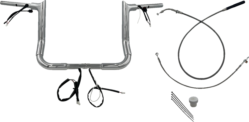 FAT BAGGERS INC. 1-1/2" EZ Install Pointed Top Handlebar - 12" - Chrome 849012