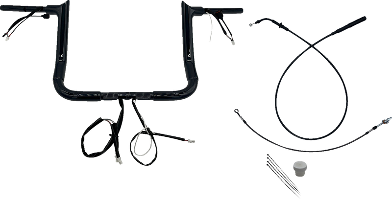 FAT BAGGERS INC. 1-1/2" EZ Install Pointed Top Handlebar - 12" - Black 849012-B