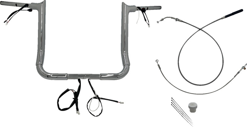 FAT BAGGERS INC. 1-1/2" EZ Install Pointed Top Handlebar - 14" - Chrome 849014