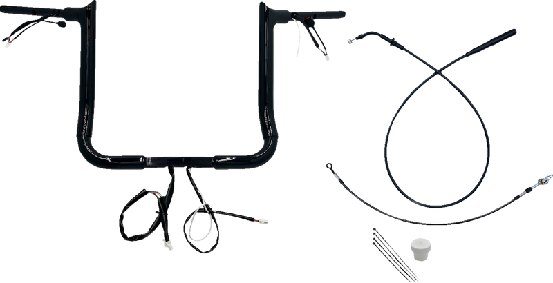 FAT BAGGERS INC. 1-1/2" EZ Install Pointed Top Handlebar - 14" - Black 849014-B