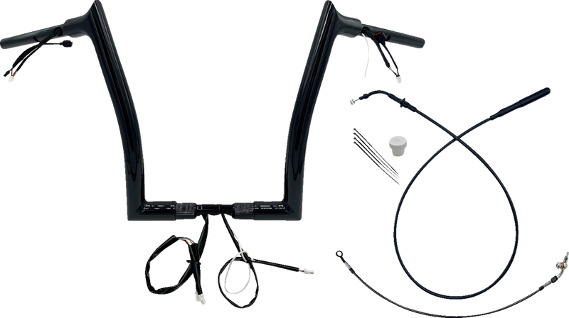 FAT BAGGERS INC. 1-1/2" EZ Install Pointed Top Handlebar - 14" - Black 849914-B