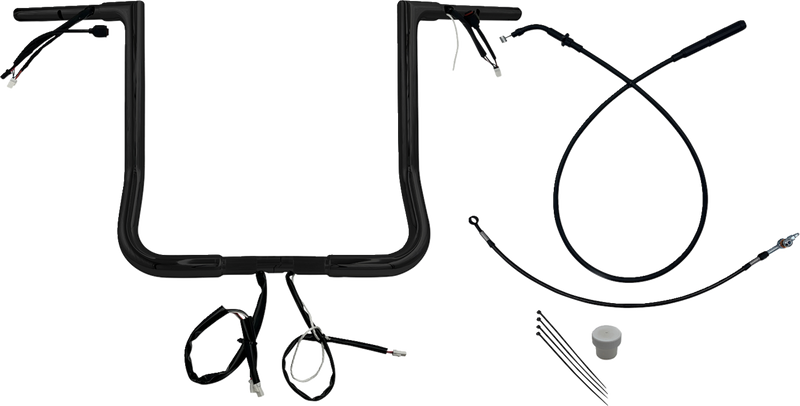 FAT BAGGERS INC. EZ Install Wired Handlebar Kit - 1-1/4" - Flat Top - 16" - Black 749016-B