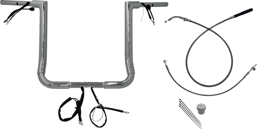 FAT BAGGERS INC. EZ Install Wired Handlebar Kit - 1-1/2" - Flat Top - 16" - Chrome 649016