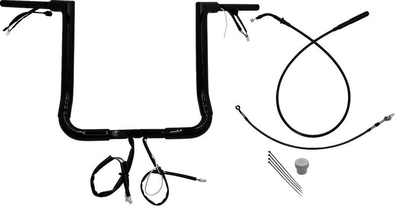 FAT BAGGERS INC. EZ Install Wired Handlebar Kit - 1-1/2" - Flat Top - 16" - Black 649016-B