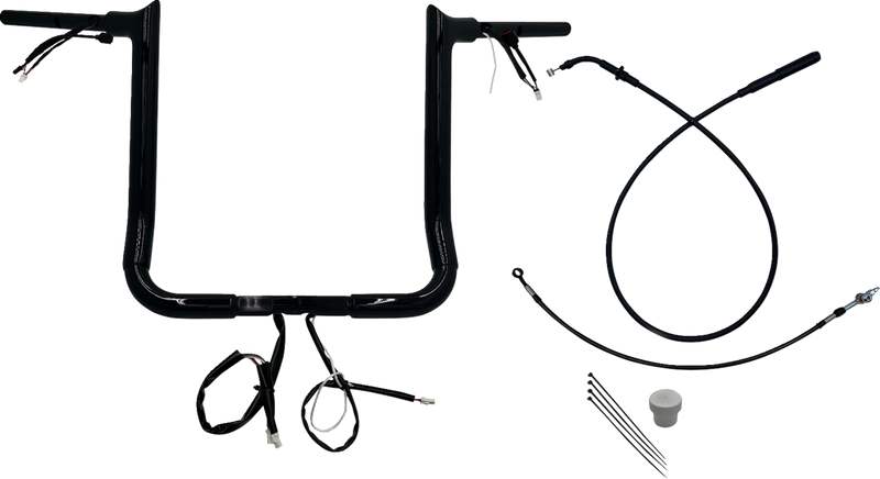 FAT BAGGERS INC. EZ Install Wired Handlebar Kit - 1-1/2" - Pointed Top - 16" - Black 849016-B