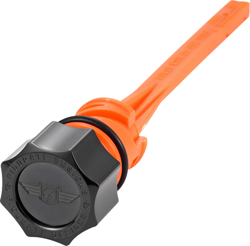 FIGURATI DESIGNS Magnetic Oil Dipstick - Curved - Black - M8 Softail FD01-STM8-SM-BLK