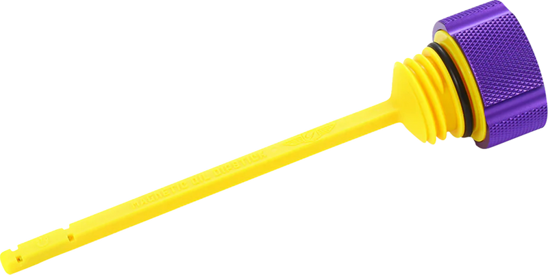 FIGURATI DESIGNS Performance Magnetic Oil Dipstick - Knurled - Purple - M8 Touring/Trike FDP01-M8KN-P