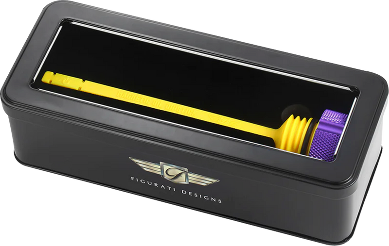 FIGURATI DESIGNS Performance Magnetic Oil Dipstick - Knurled - Purple - M8 Touring/Trike FDP01-M8KN-P