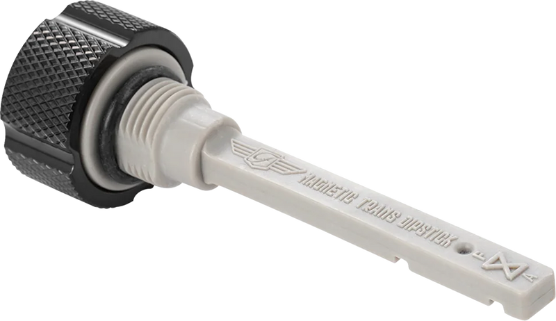 FIGURATI DESIGNS Transmission Oil Dipstick - Magnetic - Knurled - Black - Twin Cam FD01-MAGTD-KN-BLK