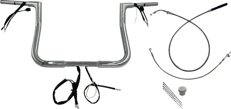 FAT BAGGERS INC. 1-1/4" EZ Install Flat Top Handlebar - 11" - Chrome 749011