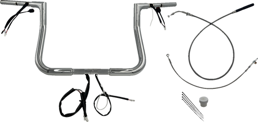 FAT BAGGERS INC. 1-1/4" EZ Install Flat Top Handlebar - 11" - Chrome 749011
