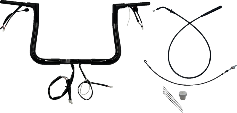 FAT BAGGERS INC. 1-1/4" EZ Install Flat Top Handlebar - 11" - Black 749011-B