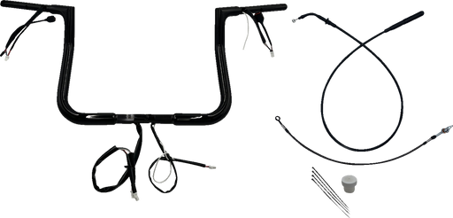 FAT BAGGERS INC. 1-1/4" EZ Install Flat Top Handlebar - 11" - Black 749011-B