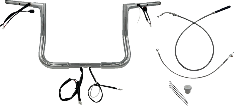 FAT BAGGERS INC. 1-1/4" EZ Install Flat Top Handlebar - 12" - Chrome 749012
