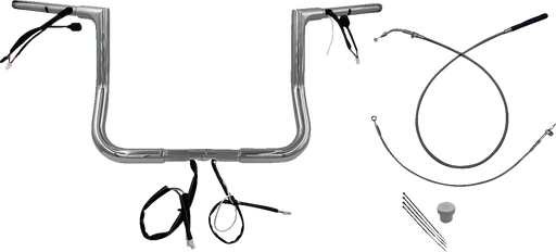 FAT BAGGERS INC. 1-1/4" EZ Install Flat Top Handlebar - 12" - Chrome 749012