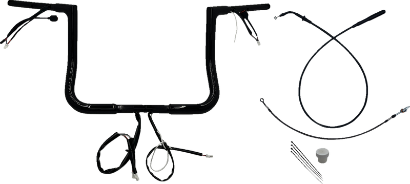 FAT BAGGERS INC. 1-1/4" EZ Install Flat Top Handlebar - 12" - Black 749012-B