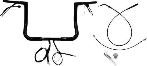 FAT BAGGERS INC. 1-1/4" EZ Install Flat Top Handlebar - 12" - Black 749012-B