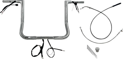 FAT BAGGERS INC. 1-1/4" EZ Install Flat Top Handlebar - 14" - Chrome 749014