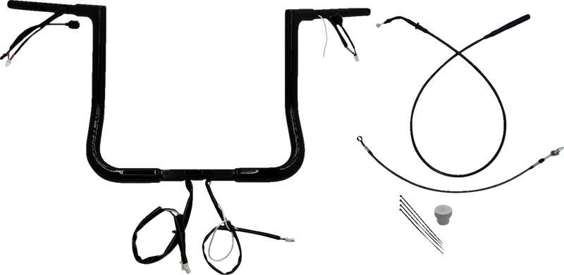 FAT BAGGERS INC. 1-1/4" EZ Install Flat Top Handlebar - 14" - Black 749014-B