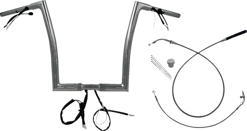 FAT BAGGERS INC. 1-1/4" EZ Install Flat Top Handlebar - 14" - Chrome 749914