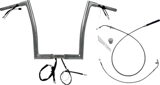 FAT BAGGERS INC. 1-1/4" EZ Install Flat Top Handlebar - 14" - Chrome 749914