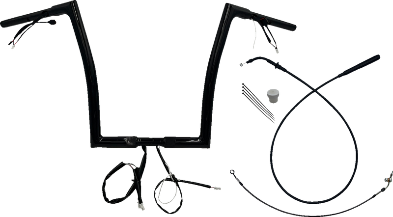 FAT BAGGERS INC. 1-1/4" EZ Install Flat Top Handlebar - 14" - Black 749914-B