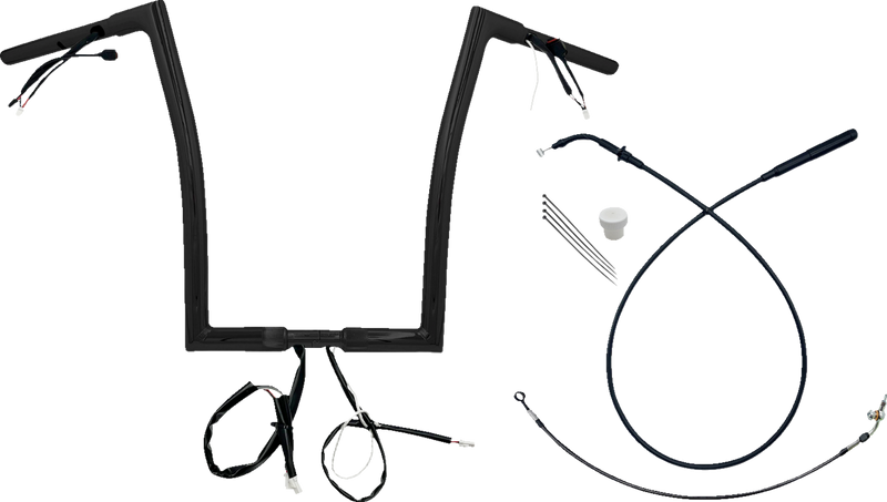 FAT BAGGERS INC. 1-1/4" EZ Install Flat Top Handlebar - 16" - Black 749916-B