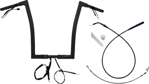 FAT BAGGERS INC. 1-1/4" EZ Install Flat Top Handlebar - 16" - Black 749916-B