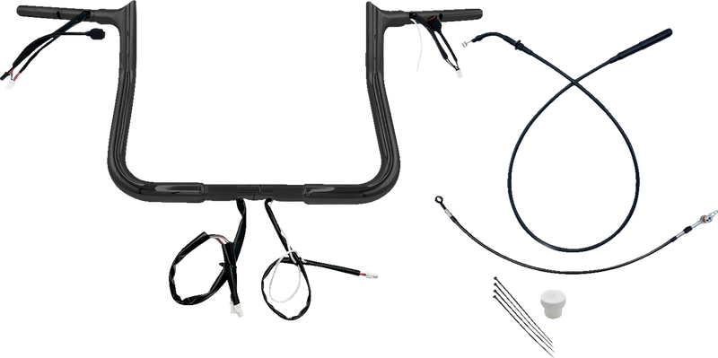 FAT BAGGERS INC. 1-1/4" EZ Install Pointed Top Handlebar - 11" - Black 949011-B